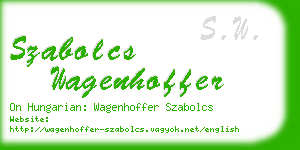 szabolcs wagenhoffer business card